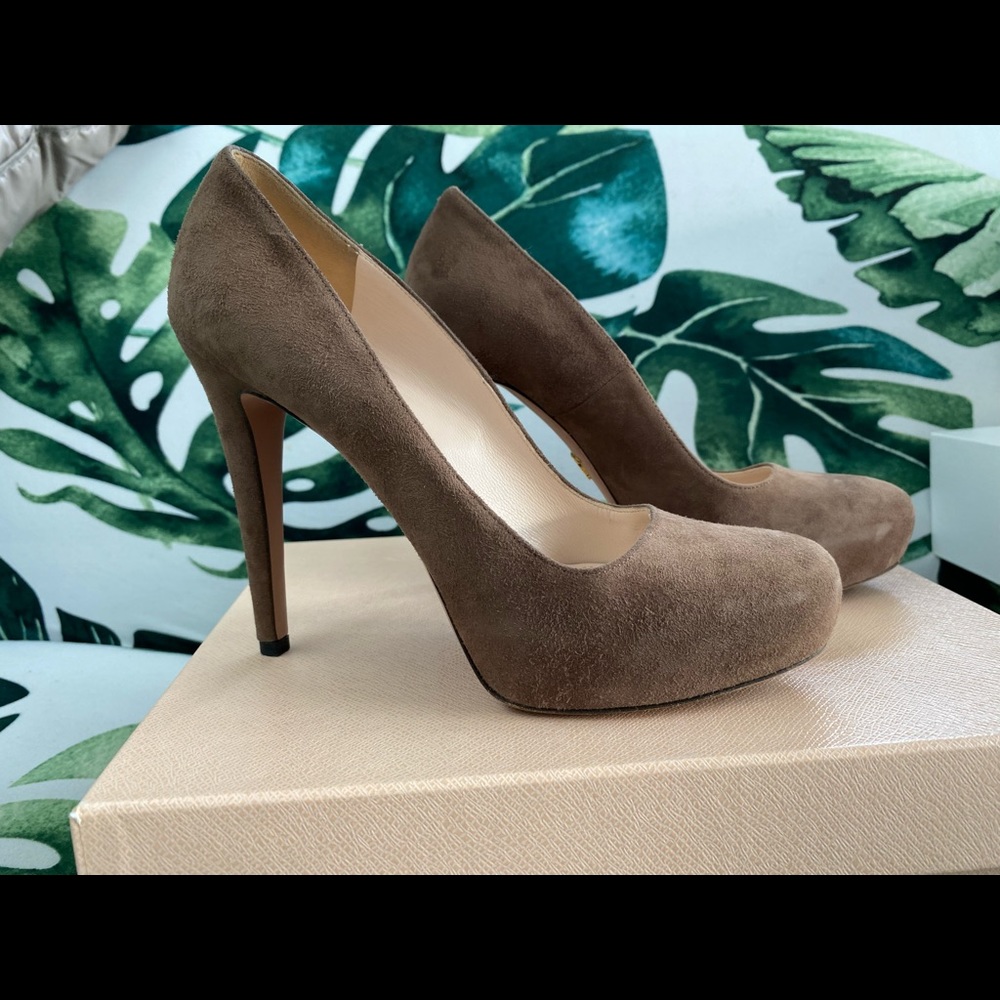 PRADA suede platform heels